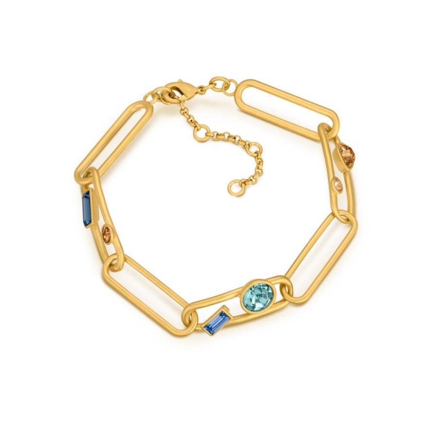 Bracelet femme acier doré or fin double chaine coeur charms coeur cadenas